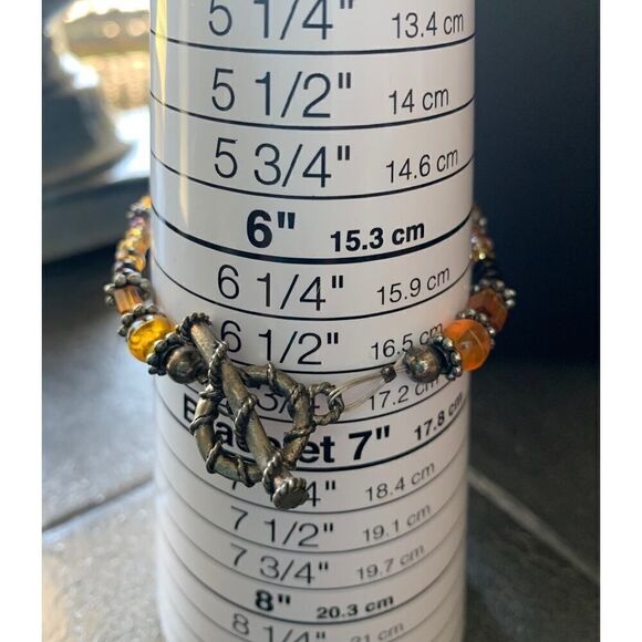 Vintage Seashell and Beaded Hope bracelet, SET of 2, in Silver tone, Unmarked - Picture 4 of 4